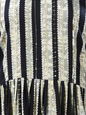 Black rayon midi dress with sequence work 4