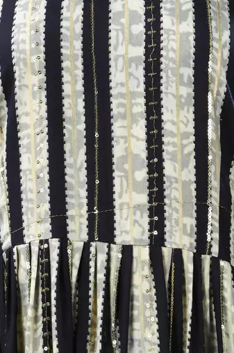 Black rayon midi dress with sequence work