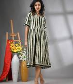 Green rayon midi dress with sequence work