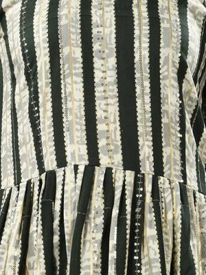 Green rayon midi dress with sequence work 4