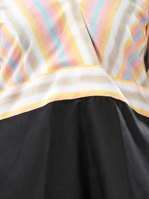 Multicolor and black cotton blend flared midi dress 4