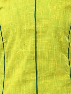Lime green cotton solid a-line ethnic dress 4