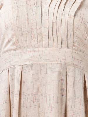 Beige cotton fit & flared midi dress 4