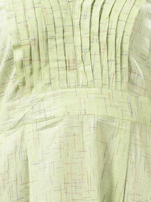 Light green cotton fit & flared midi dress 4