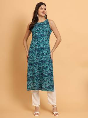 Aayumi bandhani printed rayon kurta 1