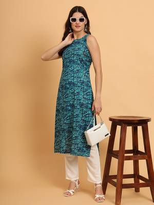 Aayumi bandhani printed rayon kurta 5