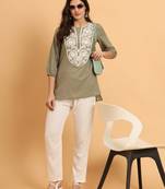 Embroidered thread work thread work kurti