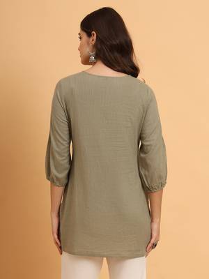 Embroidered thread work thread work kurti 2