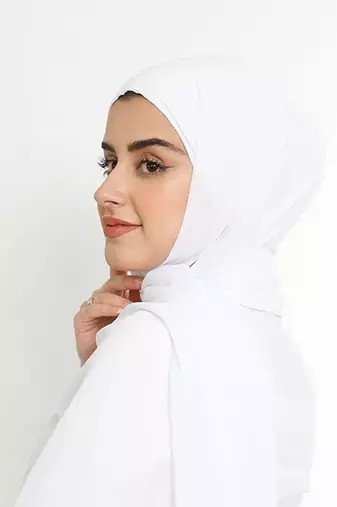 Off-White color full sleeves Handmade Moroccan Kaftan with Sun-proof hijab