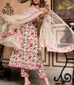 Women's Floral Printed Knee Length V Neck Rayon Kurta And Pant Set (K134)