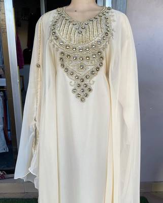 SALE New Handcrafted Zari Stone Bedded work Stitched Kaftan Party Wedding Dresses 1