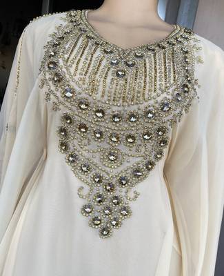 SALE New Handcrafted Zari Stone Bedded work Stitched Kaftan Party Wedding Dresses 2