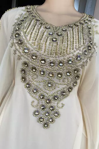 SALE New Handcrafted Zari Stone Bedded work Stitched Kaftan Party Wedding Dresses