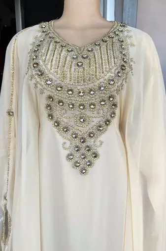 SALE New Handcrafted Zari Stone Bedded work Stitched Kaftan Party Wedding Dresses
