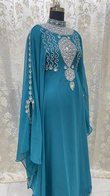 Sale New Zari Embroidered Stone Work Georgette Casual Stitched Wedding Party Wear Dress 269 2
