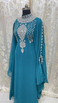 Sale New Zari Embroidered Stone Work Georgette Casual Stitched Wedding Party Wear Dress 269 3