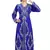 Royal-Blue color full sleeves Handmade Moroccan Kaftan with Sun-proof hiijab