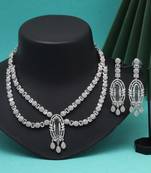 Silver color american diamond necklaces set