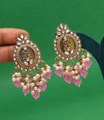 Light purple color kundan earrings