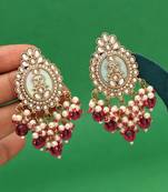 Purple color kundan earrings