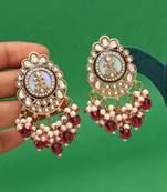 Purple color kundan earrings