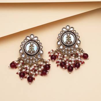 Purple color kundan earrings 2