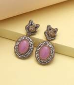 Light purple color kundan earrings