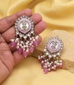 Light purple color kundan earrings