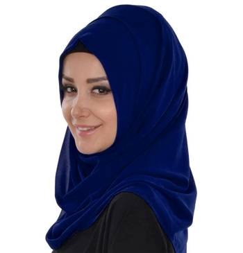 Navy blue Moroccan Kaftan With Sun-proof hijab 4