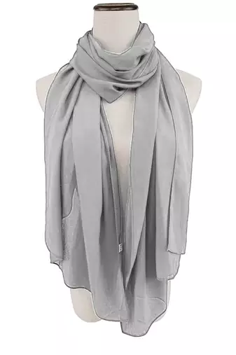 Gray Moroccan Kaftan With Sun-proof hijab