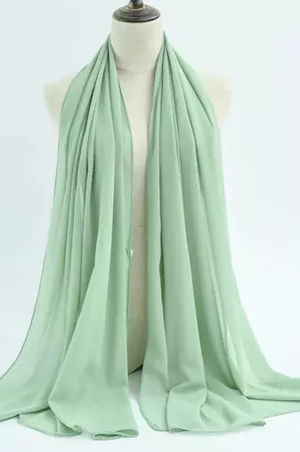 Light Green Moroccan Kaftan	With Sun-proof hijab