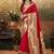 Paithani Art silk woven red classic ethnic saree with unstitched blouse