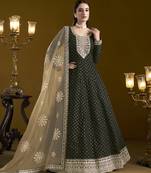 Chanderi embroidered black designer salwar kameez