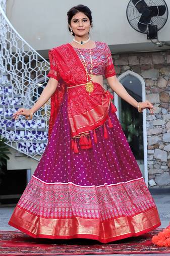 Party wear SIlk Blend Lehengha Choli with Dupatta for Women