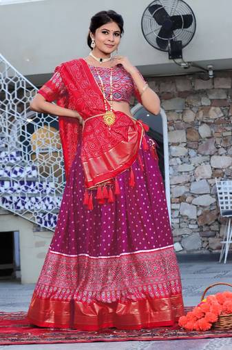 Party wear SIlk Blend Lehengha Choli with Dupatta for Women