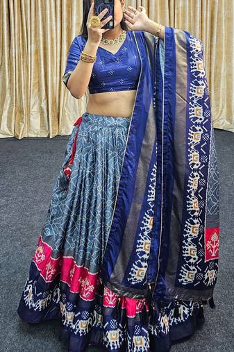 Party wear SIlk Blend Lehengha Choli with Dupatta for Women
