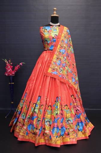 Party wear SIlk Blend Lehengha Choli with Dupatta for Women