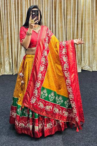 Party wear SIlk Blend Lehengha Choli with Dupatta for Women