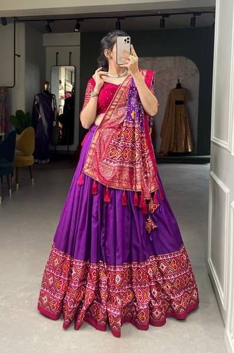Party wear SIlk Blend Lehengha Choli with Dupatta for Women