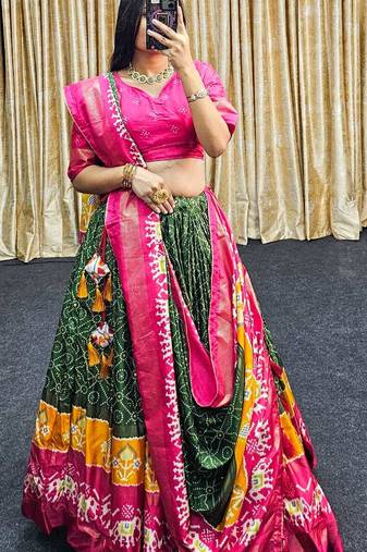 Party wear SIlk Blend Lehengha Choli with Dupatta for Women