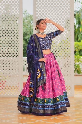 Party wear SIlk Blend Lehengha Choli with Dupatta for Women