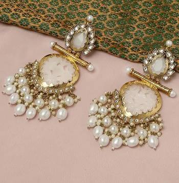 Elegant pearl and crystal chandelier earrings - luxurious statement jewelry 3