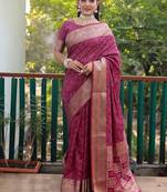 Dazzling Bandhej faux Patola Silk Sarees 
