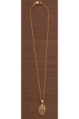 Golden chain SHORT with diamond pendant one gram gold 2