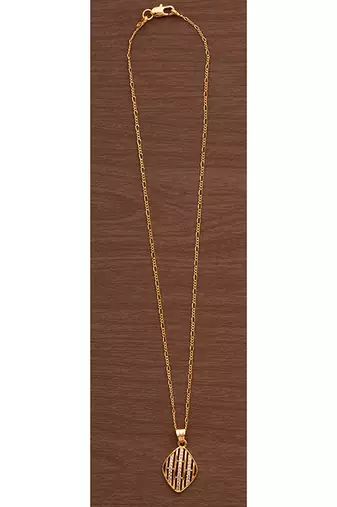 Golden chain SHORT with diamond pendant one gram gold