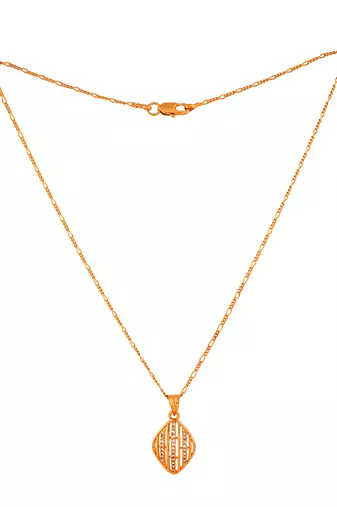 Golden chain SHORT with diamond pendant one gram gold