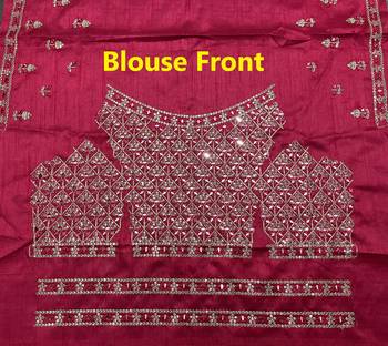 YELLOW PINK SEQUINS THREAD & ZARI EMBROIDERED GEORGETTE DESIGNER WEDDING & PARTY WEAR FESTIVAL SEMI STITCHED LEHENGA 8