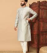 Outluk  jacquard printed mens kurta pajama
