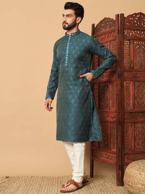 Outluk  jacquard pintex mens wholesale kurta pajama 2
