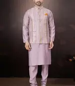 Outluk wedding collection  pure silk mens modi jacket kurta pajama